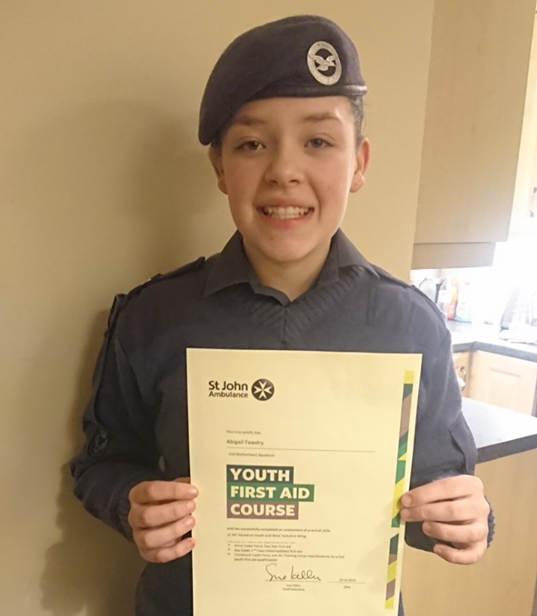 Abigail Fawdry - Air Cadet and Youth First Aider!